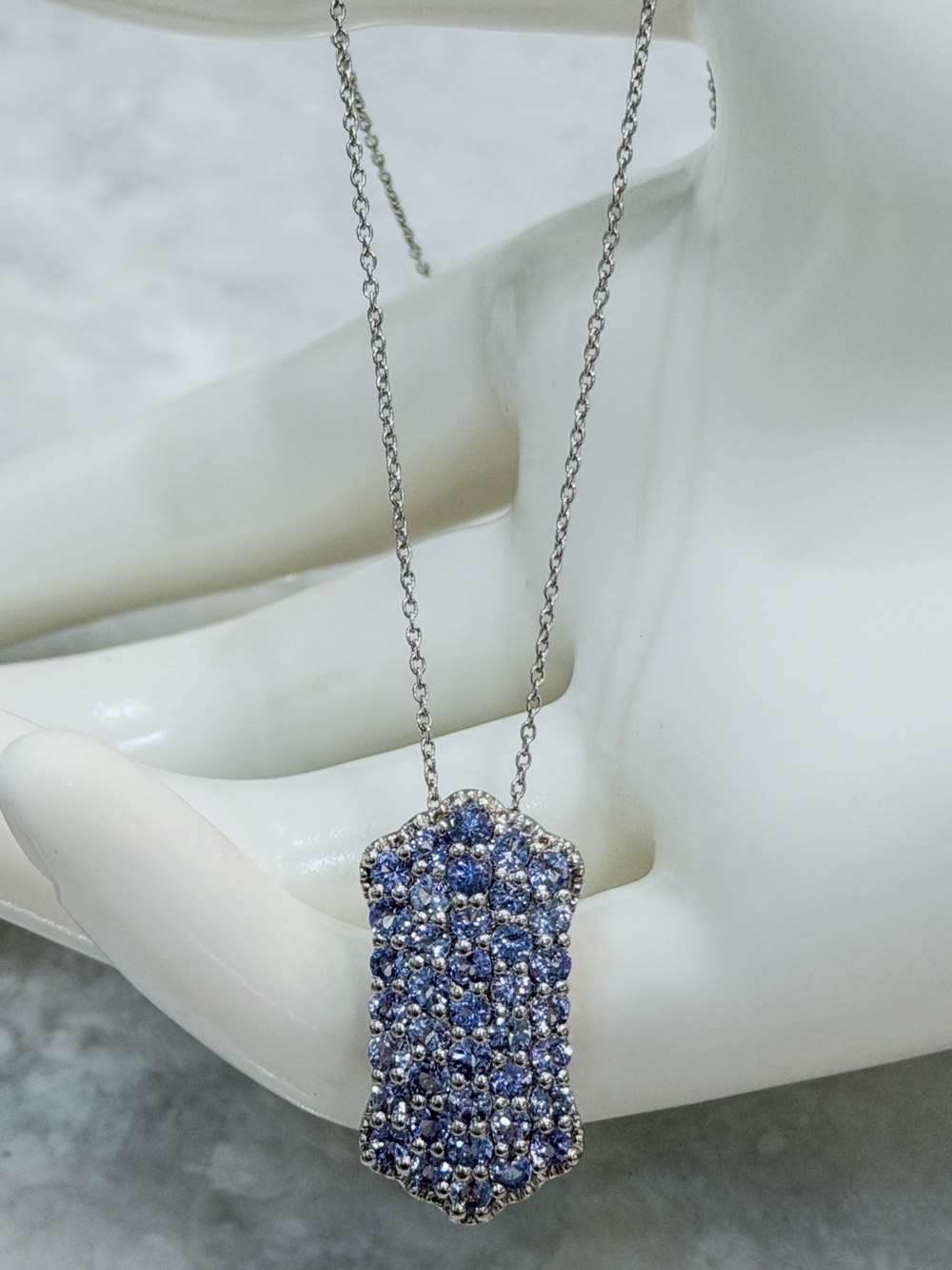 Sterling Silver Tanzanite Pendant 20” Necklace - Picture 7 of 12